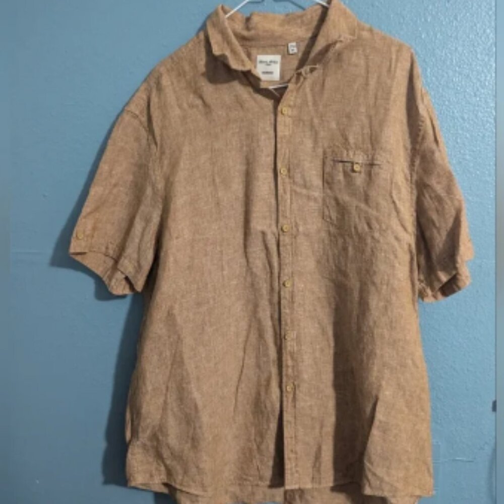 Men's Brown Short Sleeve Shirt